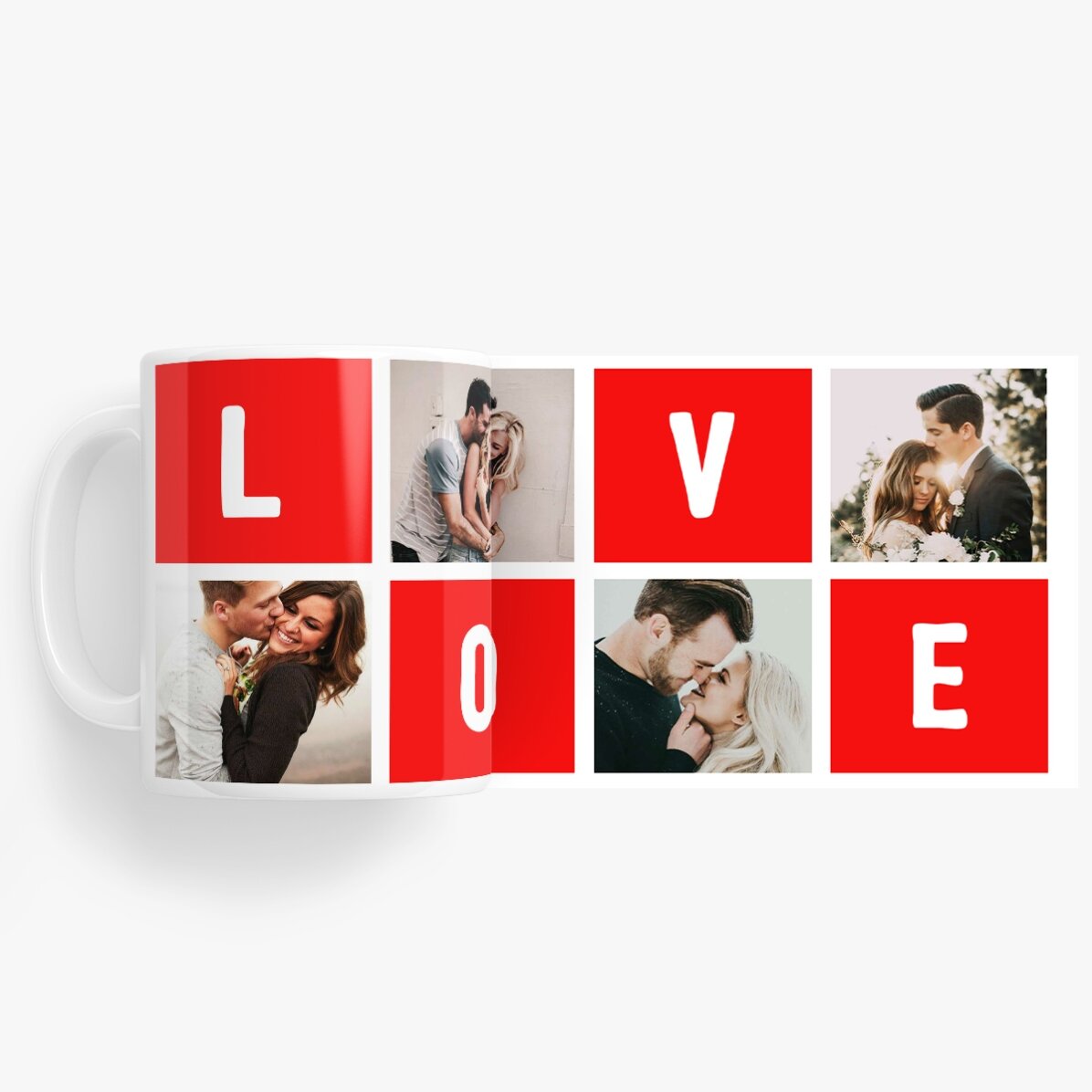 Taza personalizada con 4 fotos de «love»