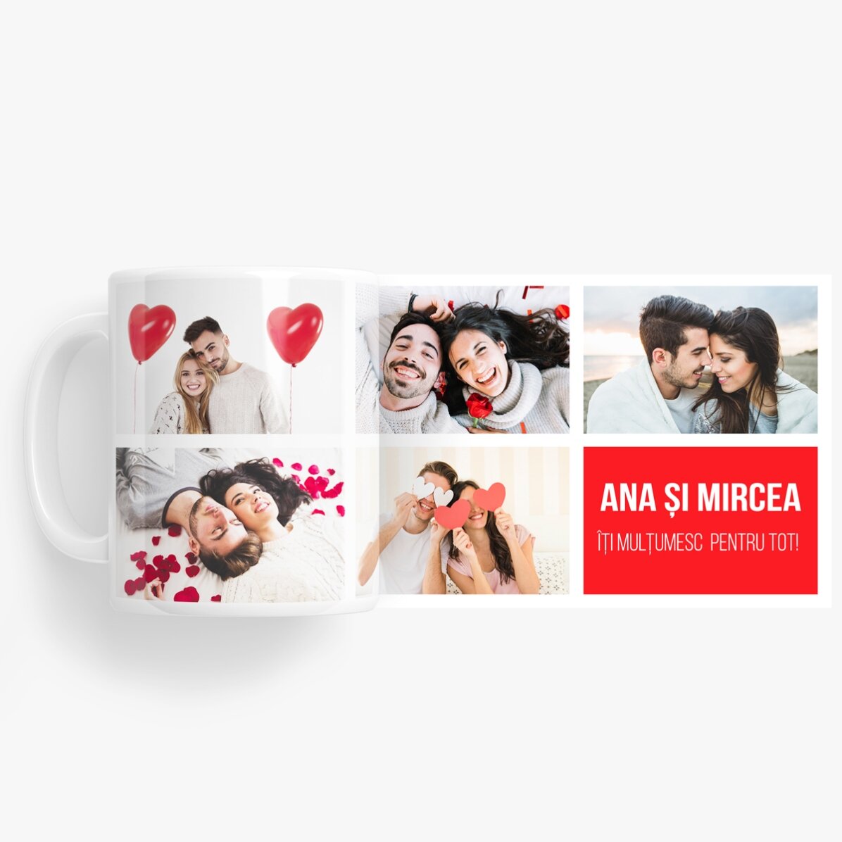 Taza personalizada con 5 fotos y texto