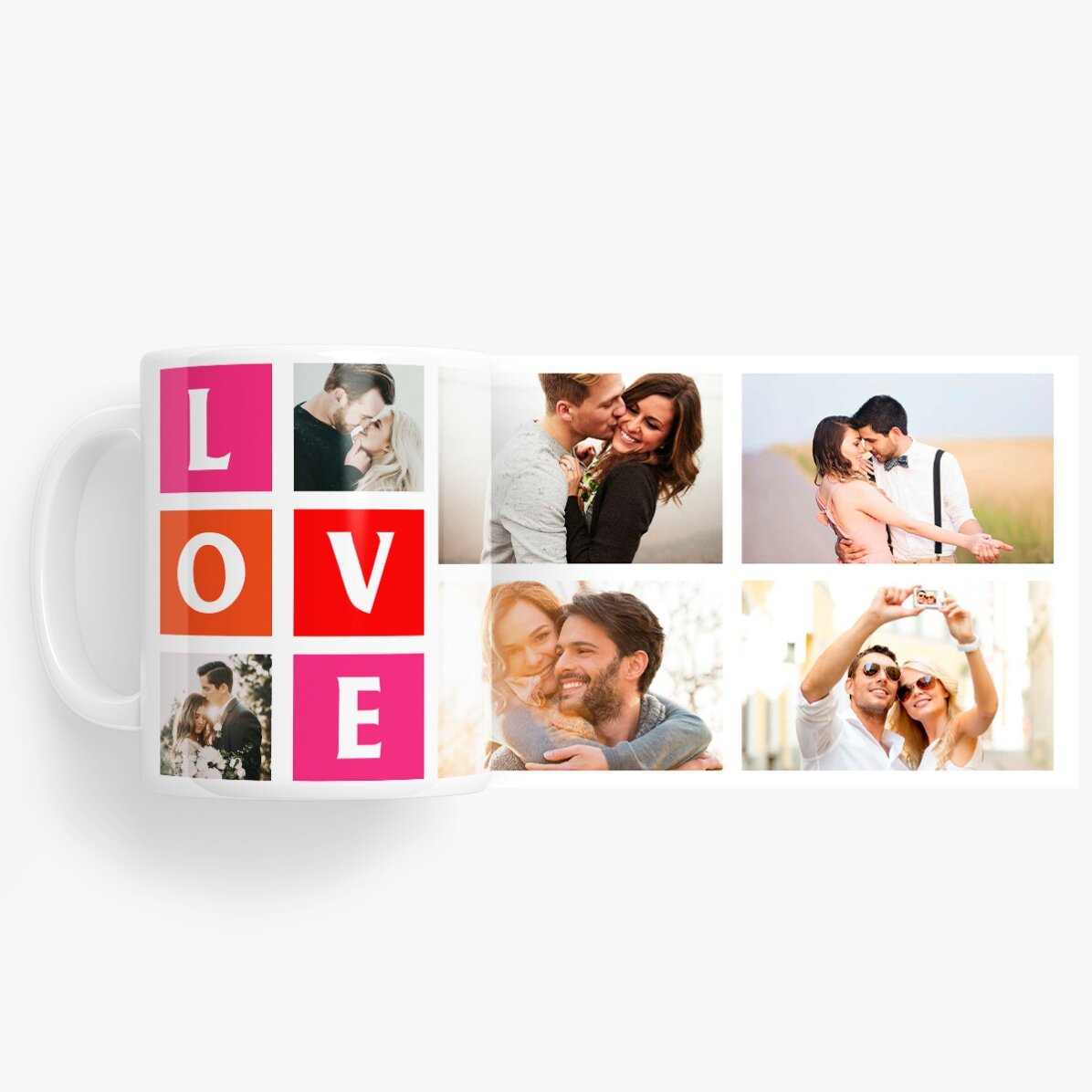 Taza personalizada con 6 fotos de amor