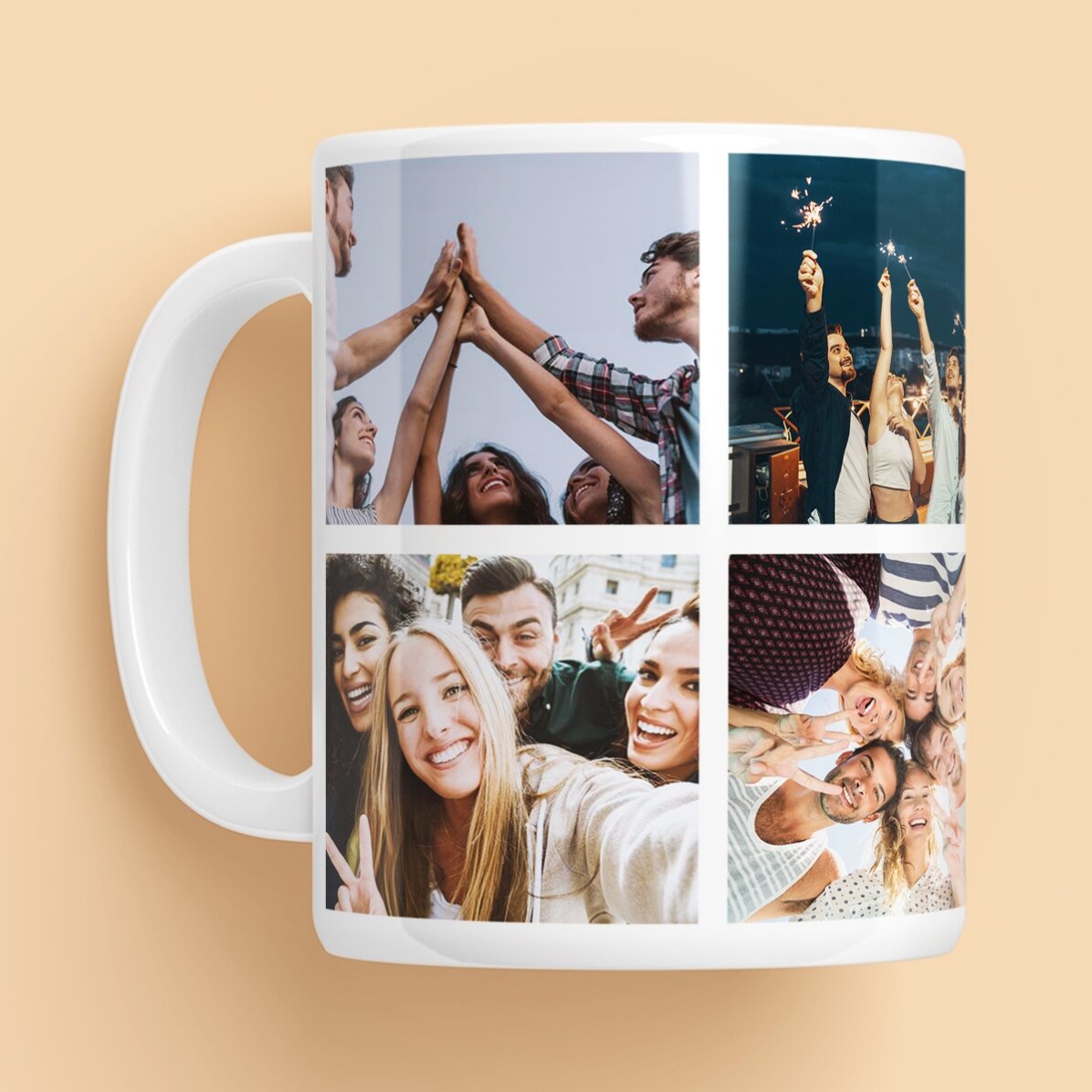 Taza personalizada con 6 fotos y un mensaje
