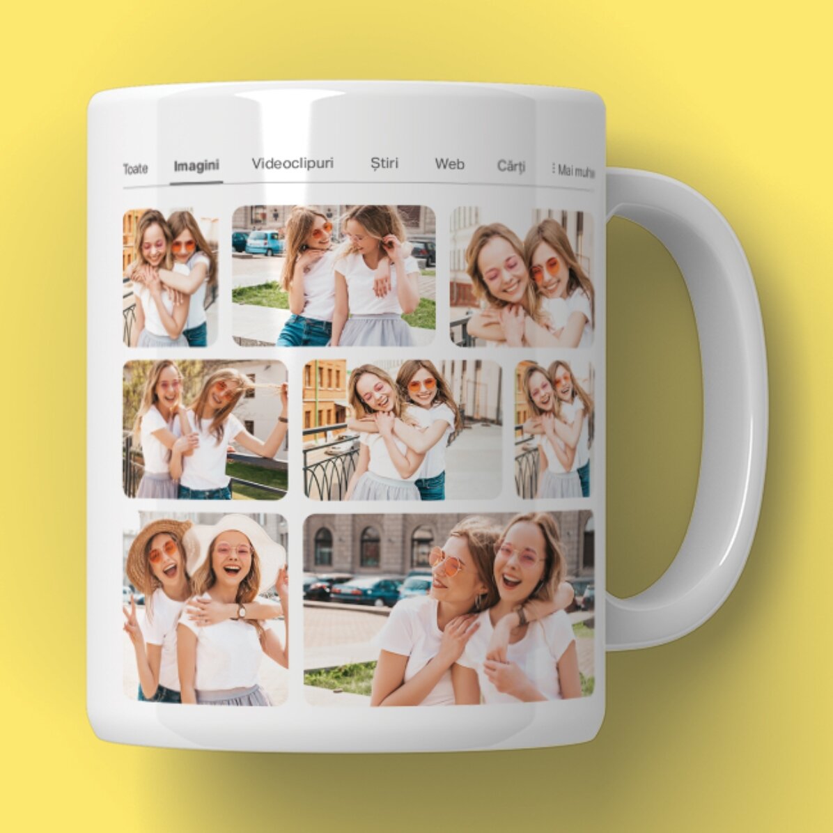 Taza personalizada con 9 fotos y texto - Buscar
