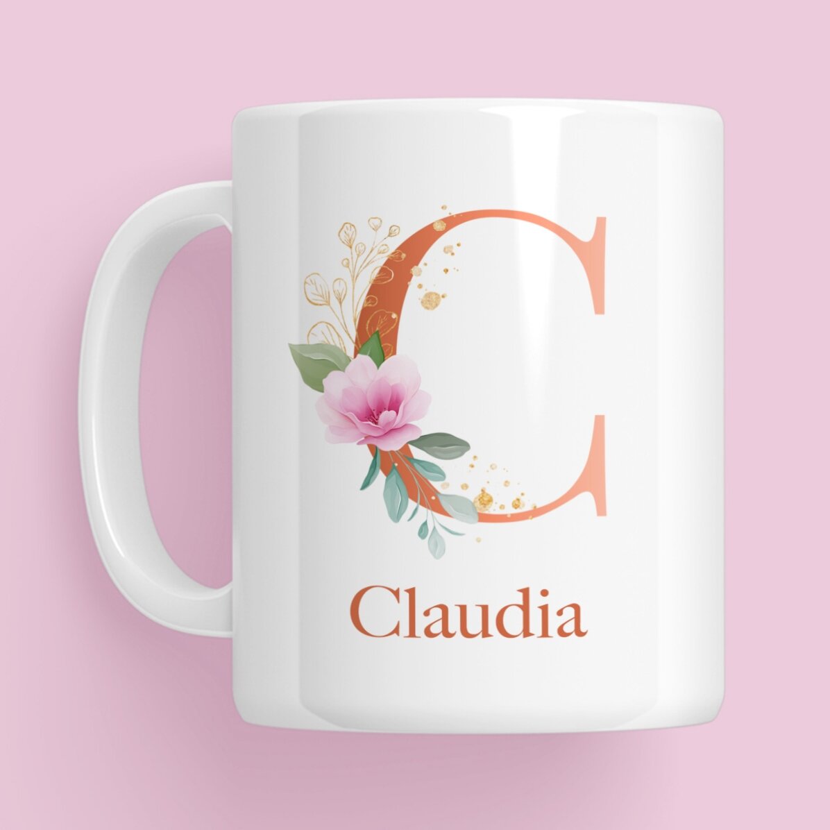 Taza personalizada con inicial, nombre y foto