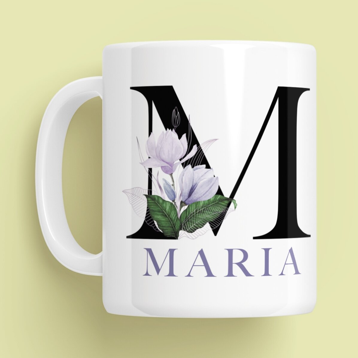Taza personalizada con inicial y nombre