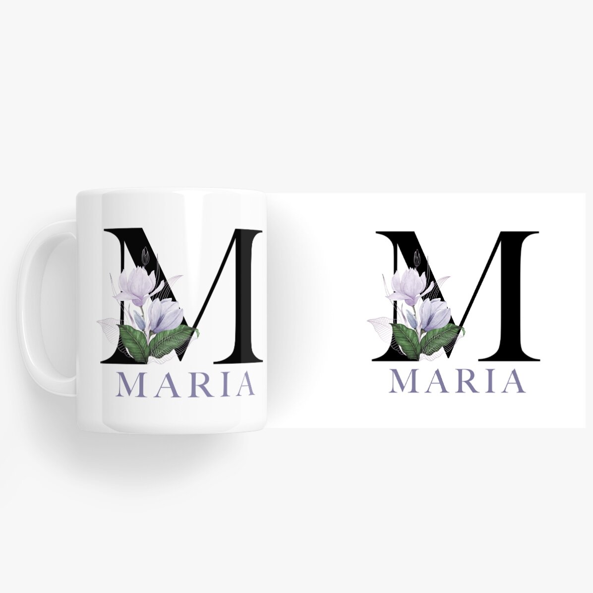 Taza personalizada con inicial y nombre