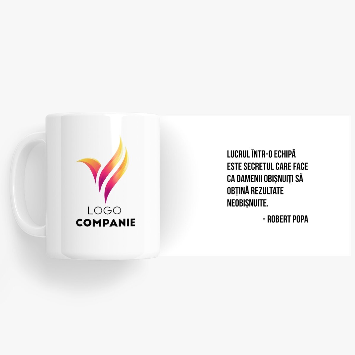 Taza personalizada con logotipo y texto