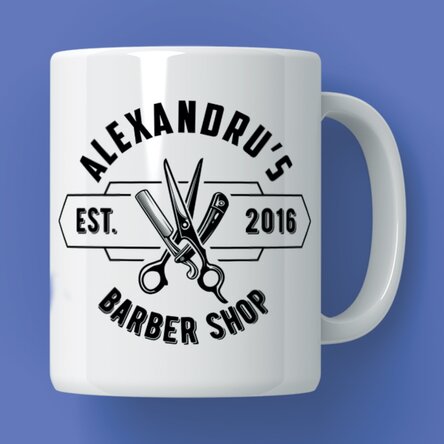 Personalised mug with message - Barber shop