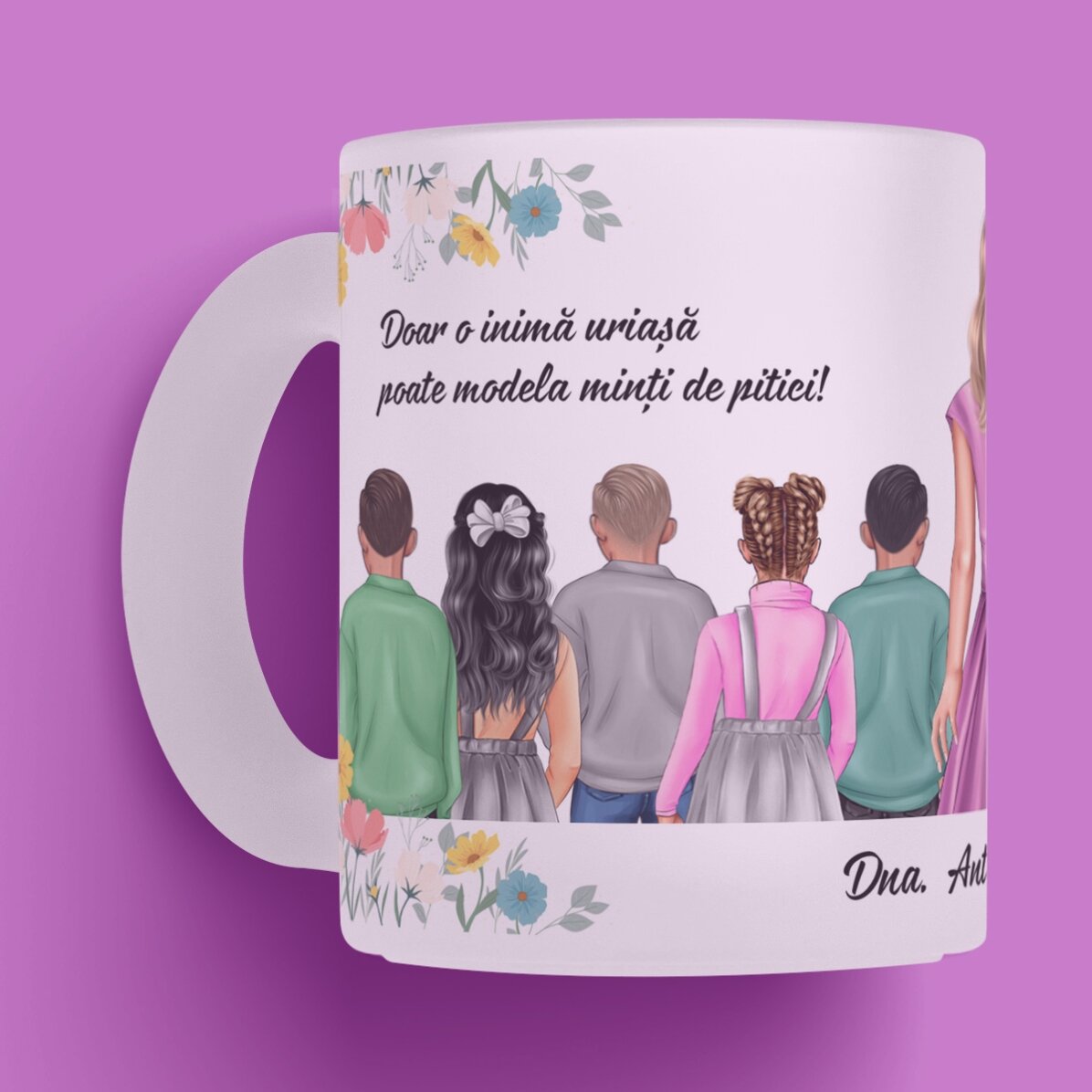 Taza personalizada con mensaje: «La profesora de infantil»