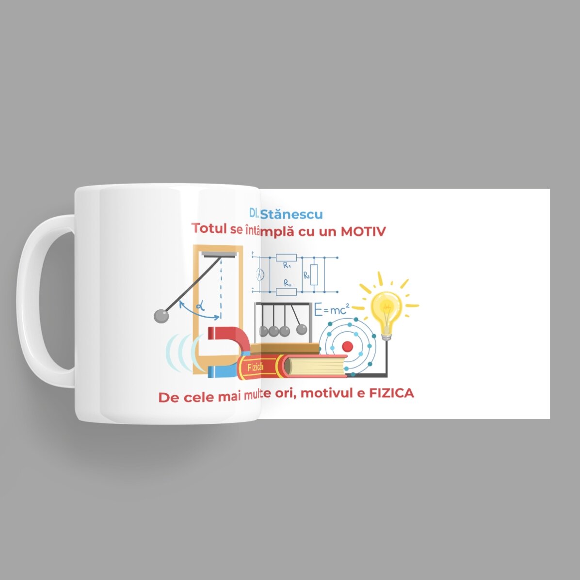 Taza personalizada con mensaje: «Profesor de Física»