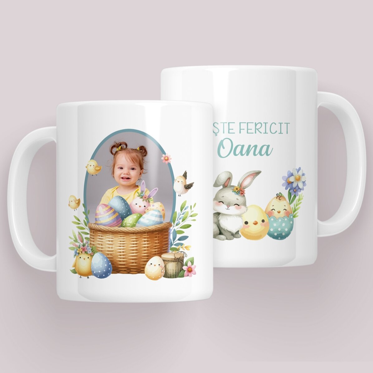 Taza personalizada con mensaje y foto - Conejo