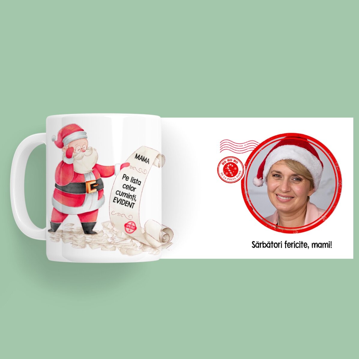 Taza personalizada con mensaje y foto - La lista de Papá Noel