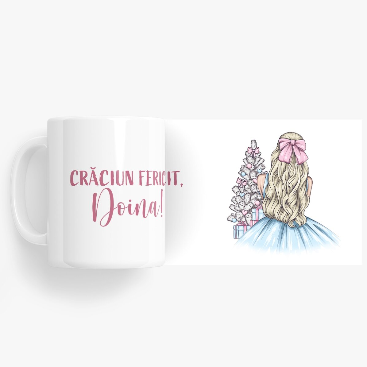 Taza personalizada con nombre - Christmas Princess Blue