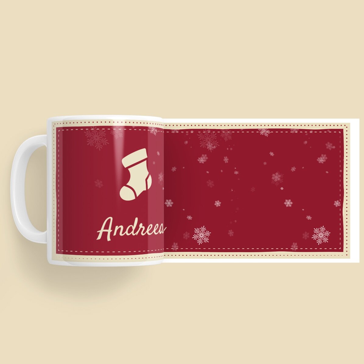 Taza personalizada con nombre de Navidad