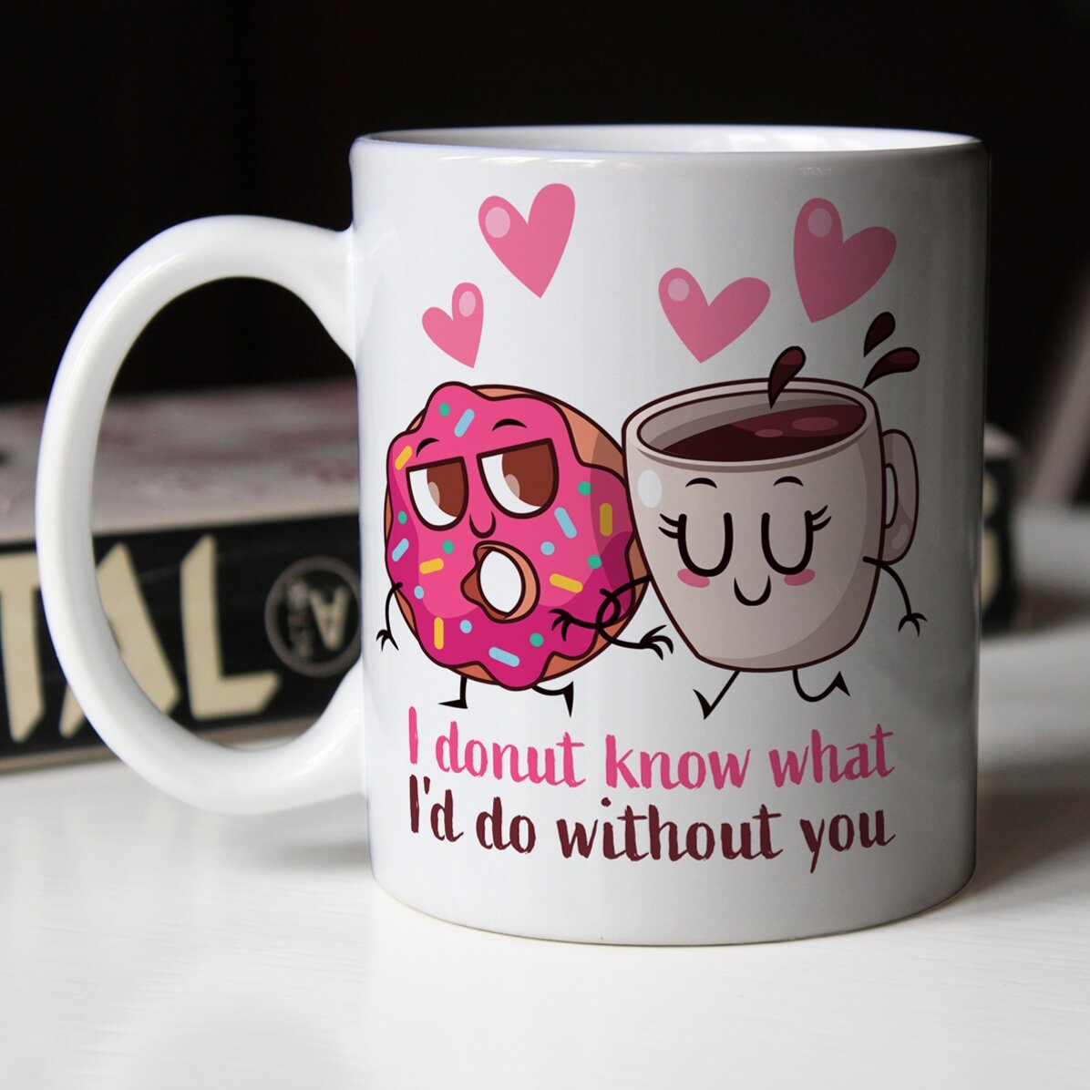 Taza personalizada con nombre - Doughnut Love