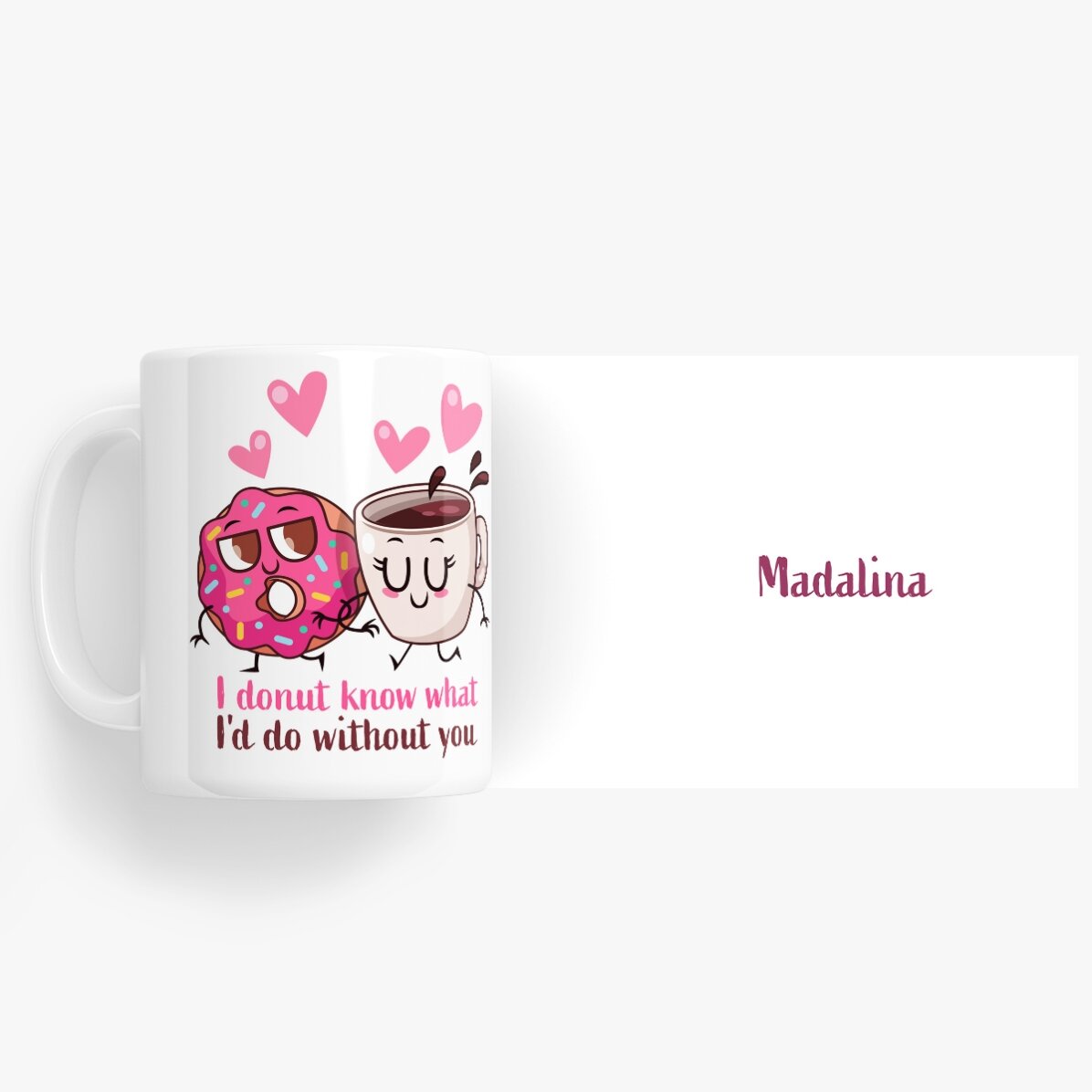 Taza personalizada con nombre - Doughnut Love