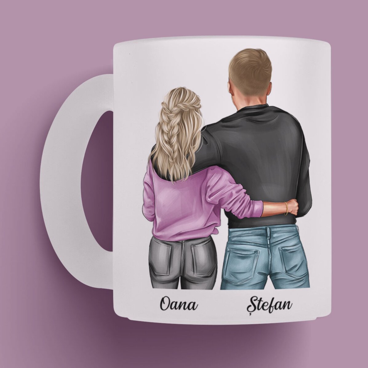 Taza personalizada con nombre y mensaje - Pareja