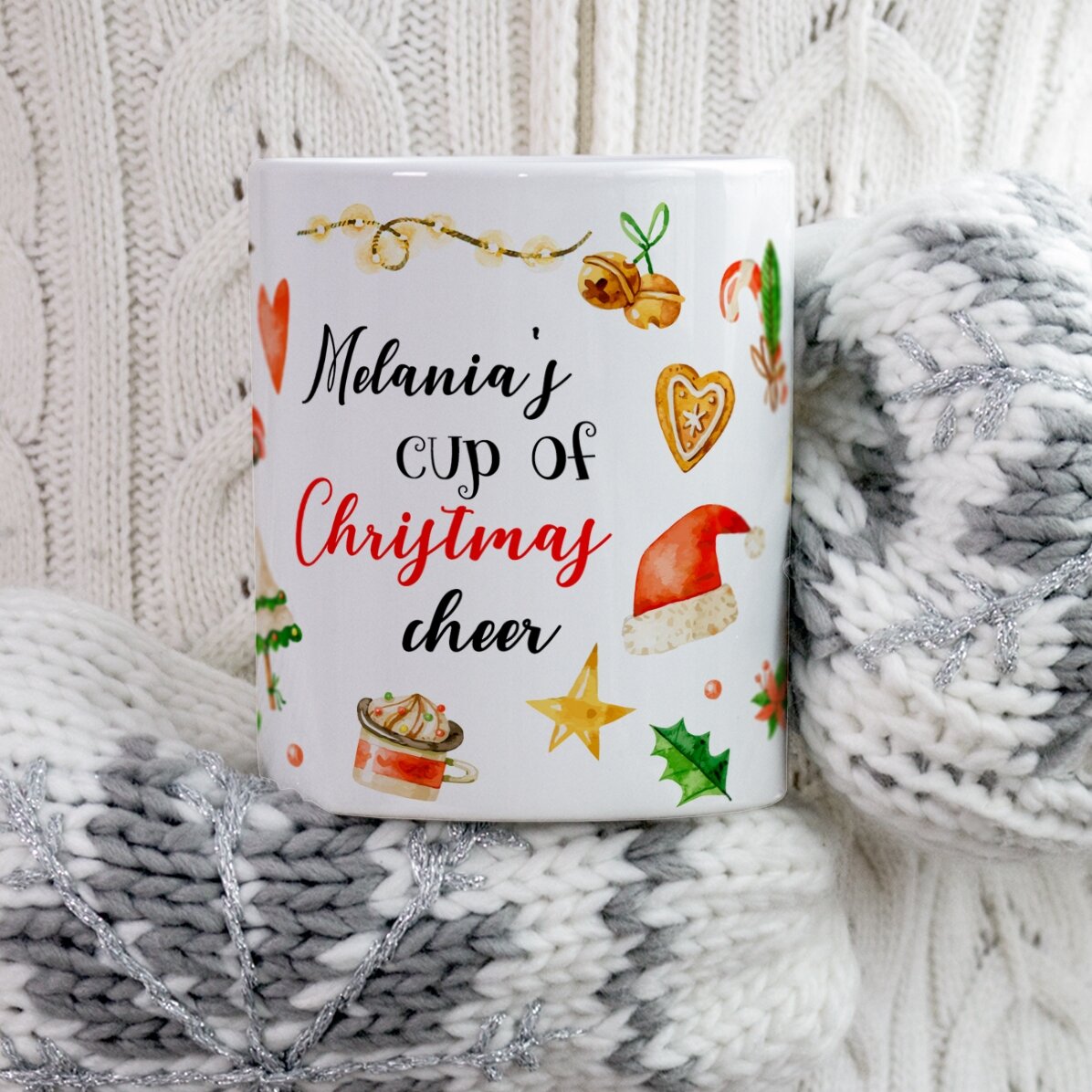 Taza personalizada con tu nombre - Christmas Cheer