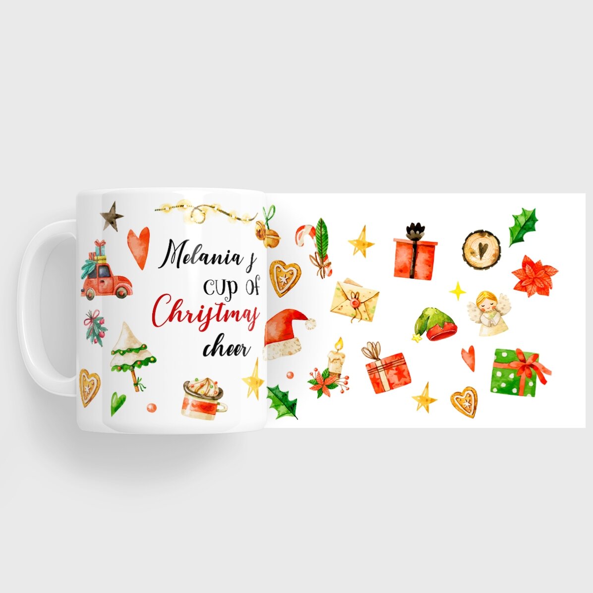 Taza personalizada con tu nombre - Christmas Cheer