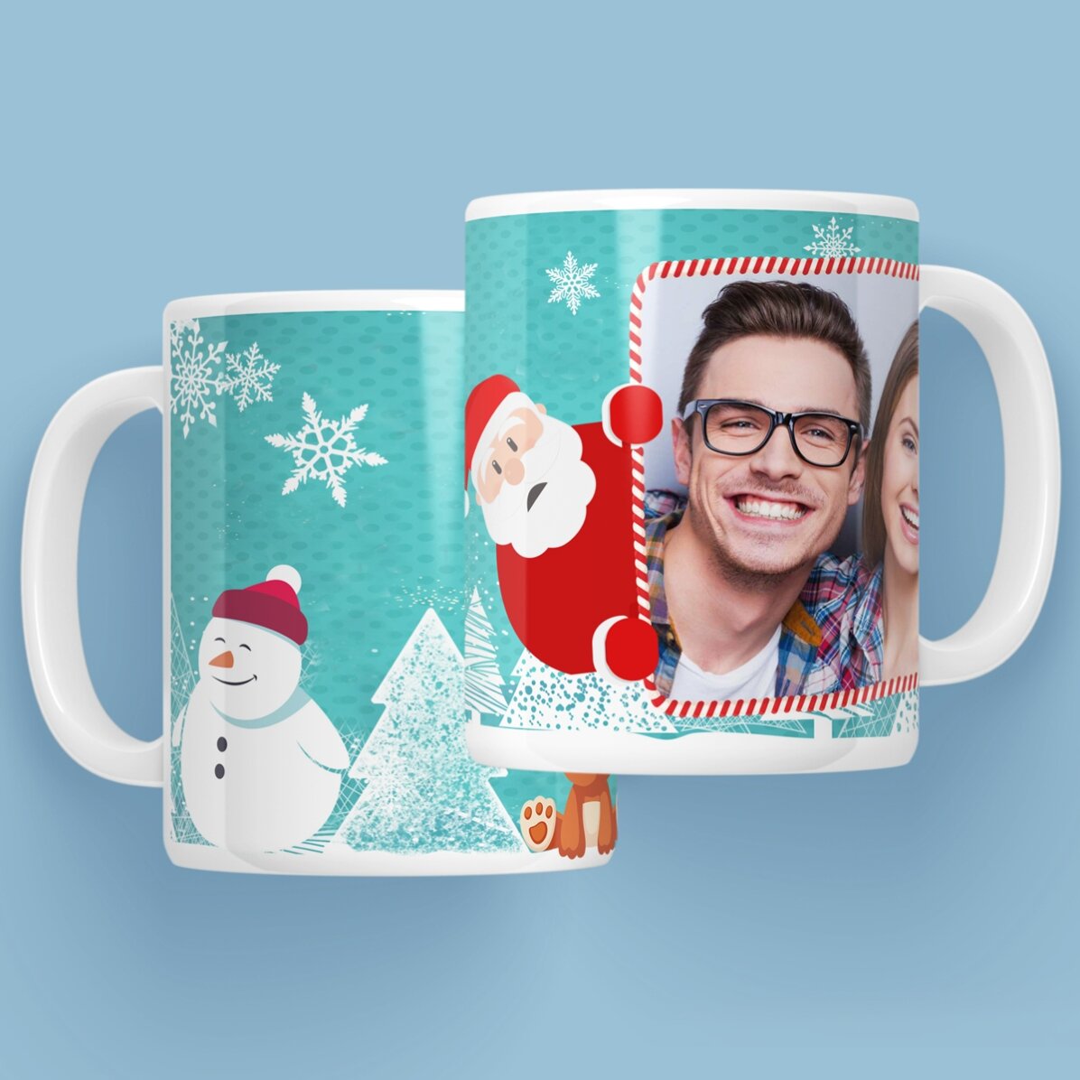 Taza personalizada con una foto navideña