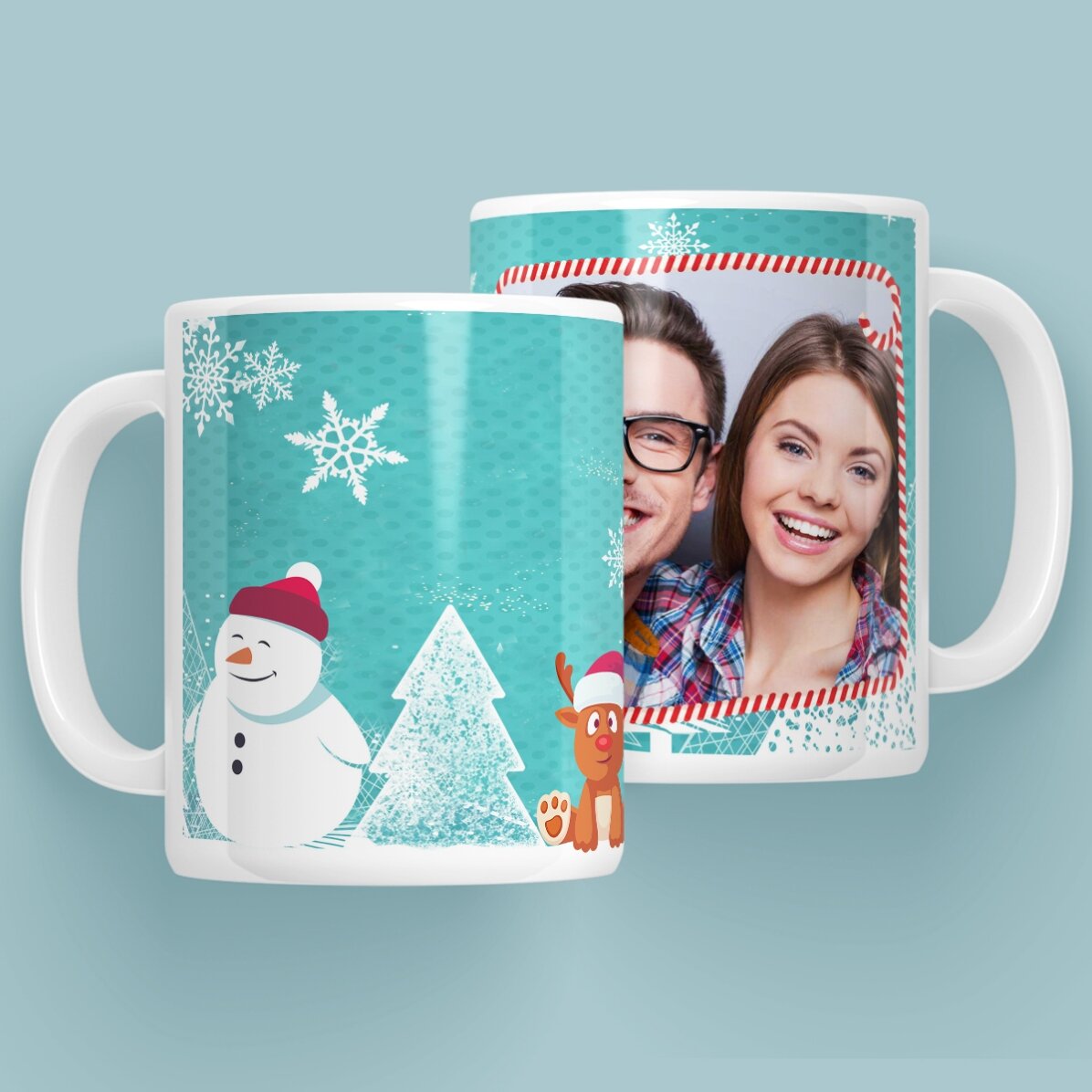 Taza personalizada con una foto navideña