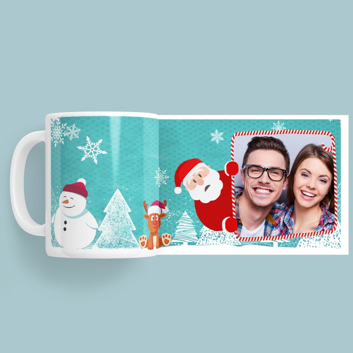 Taza personalizada con una foto navideña