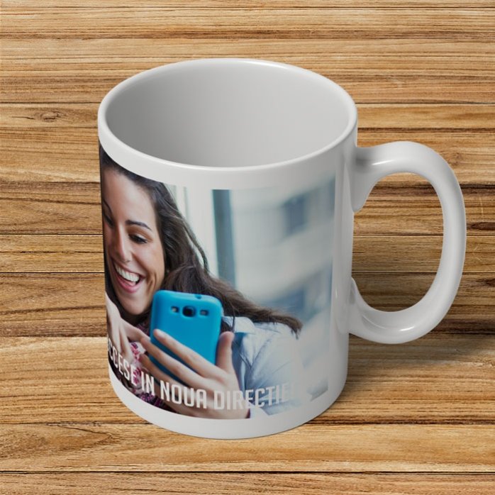 Taza personalizada con una foto en formato horizontal y texto