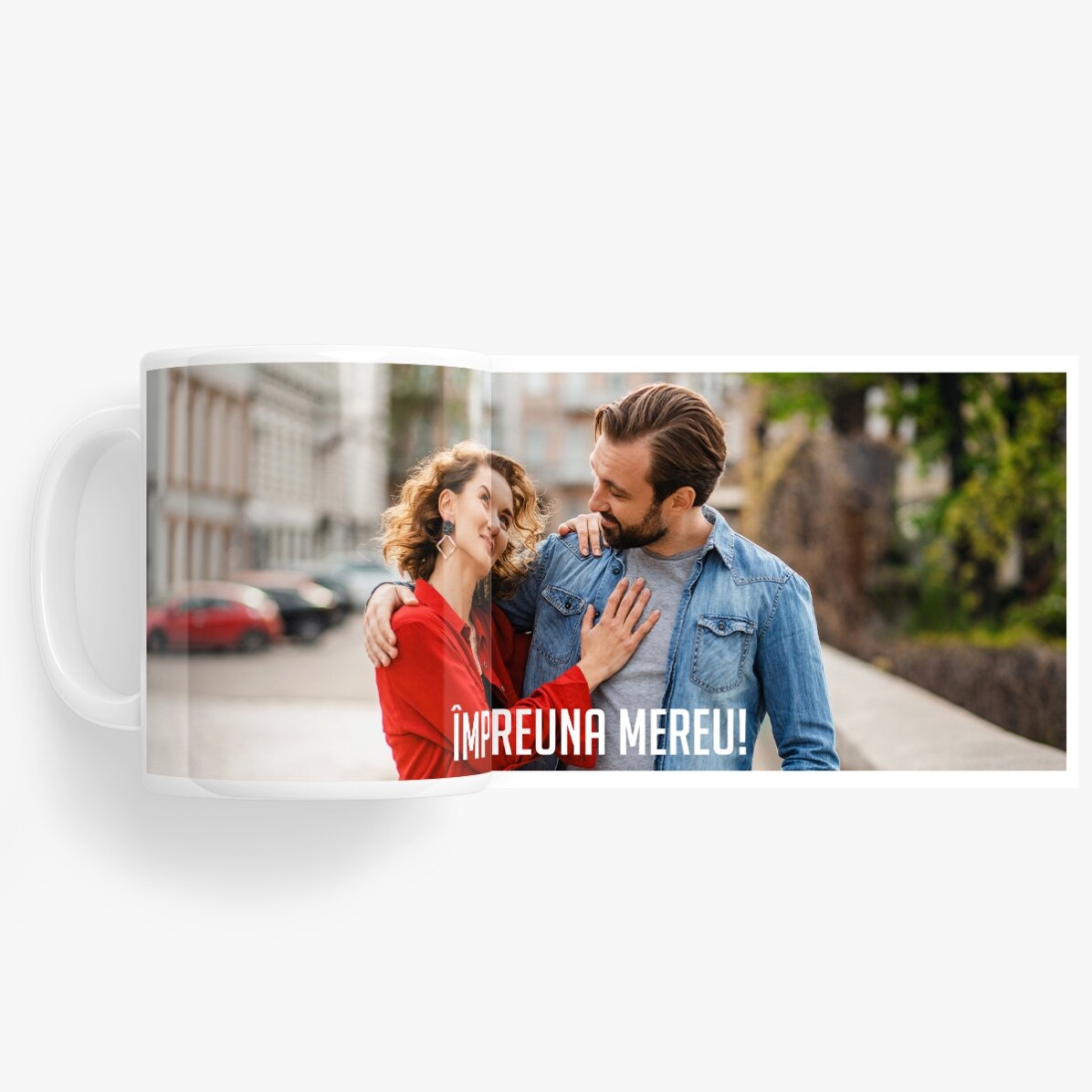 Taza personalizada con una foto en formato horizontal y texto