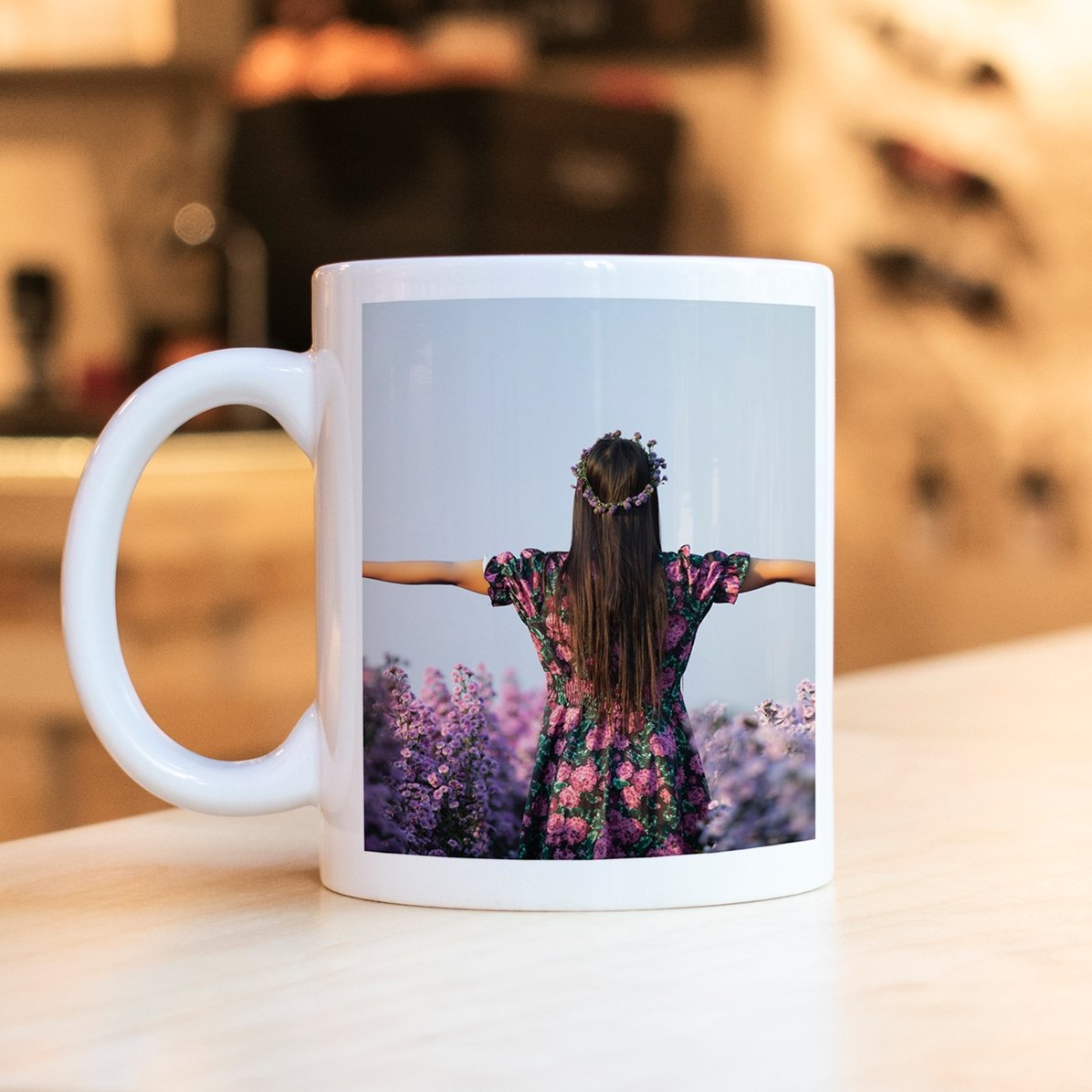 Taza personalizada con una foto y un texto
