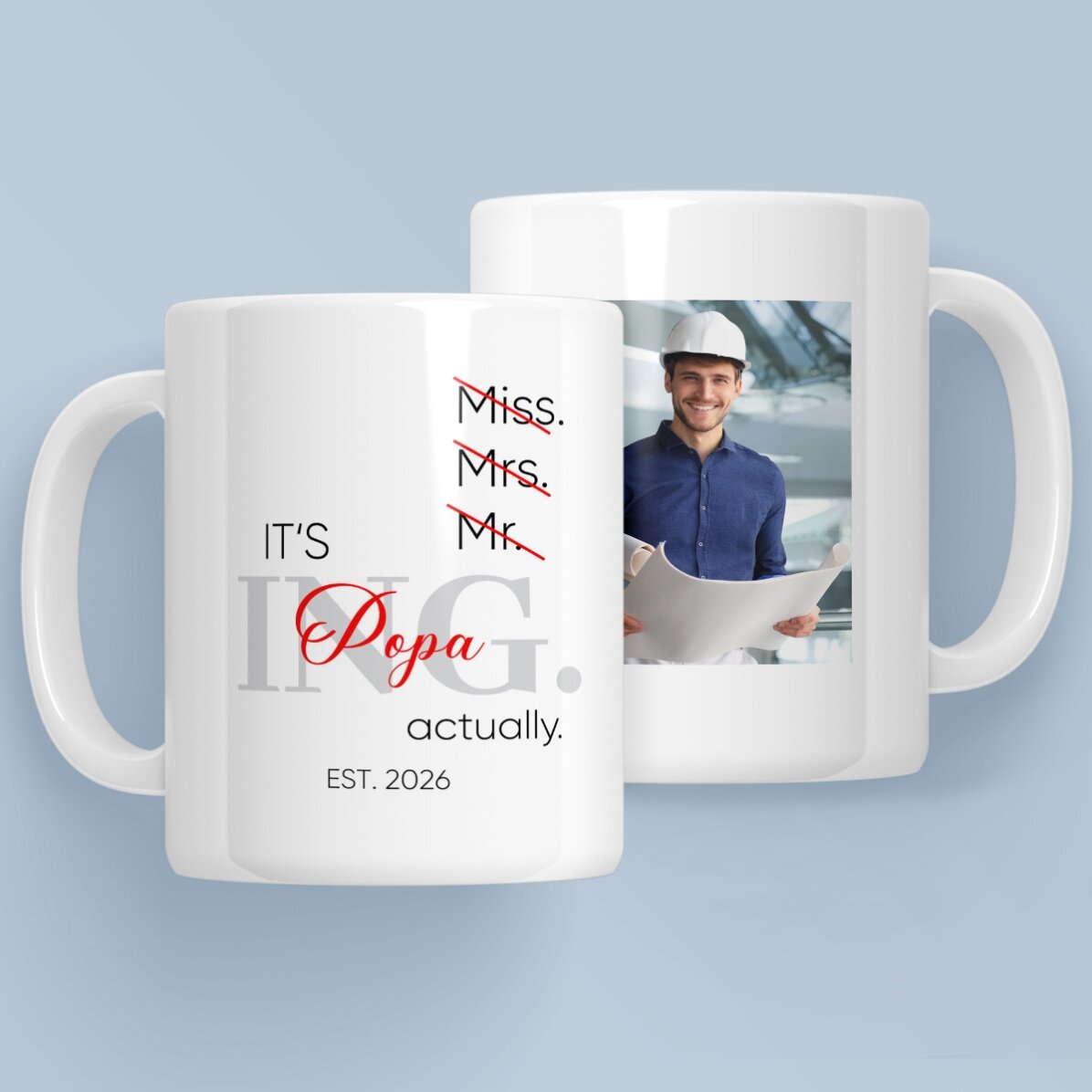 Taza personalizada con foto y texto - Actually