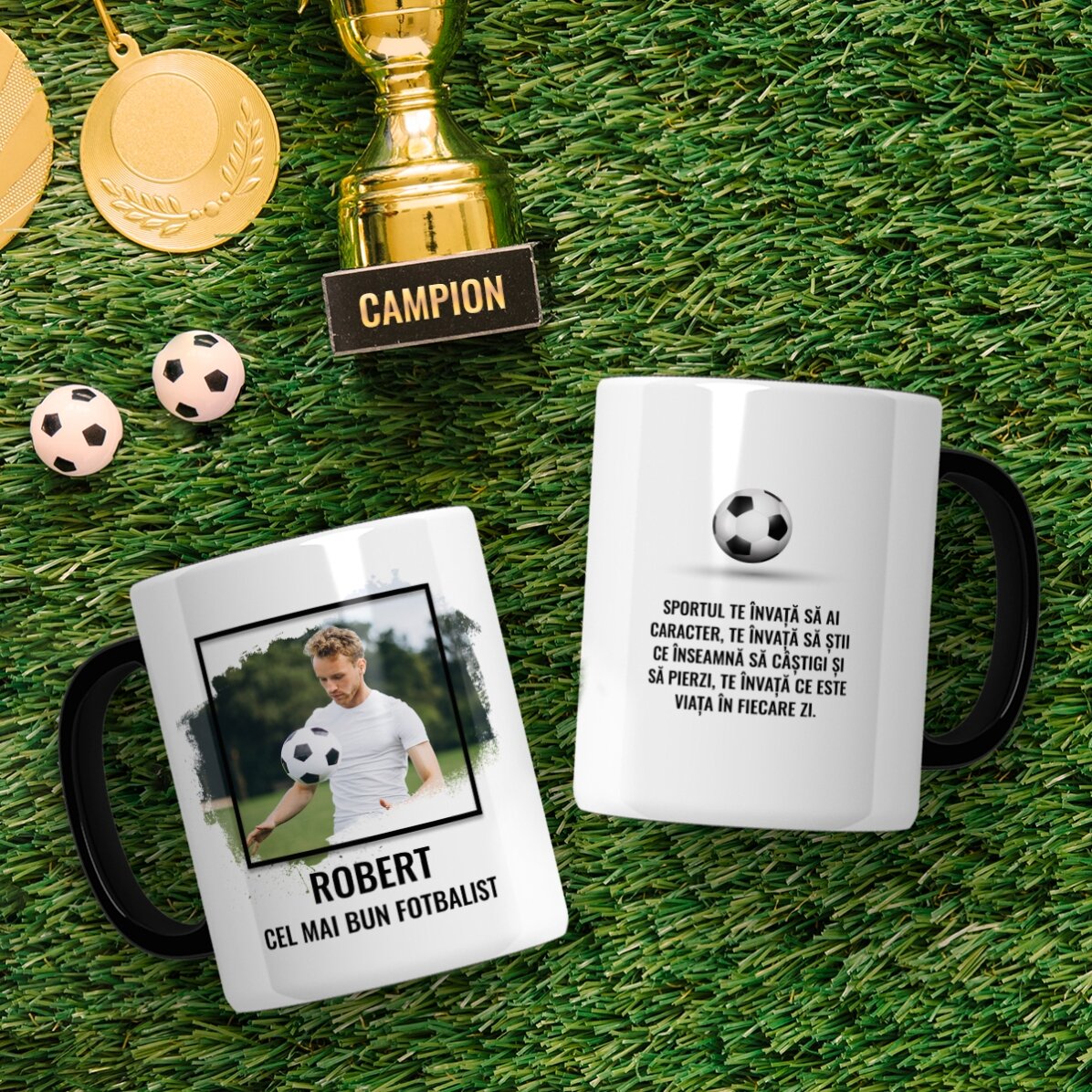 Taza personalizada con foto y texto - FÚTBOL