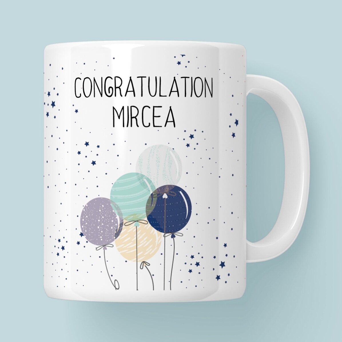 Taza personalizada con texto - Globos de colores