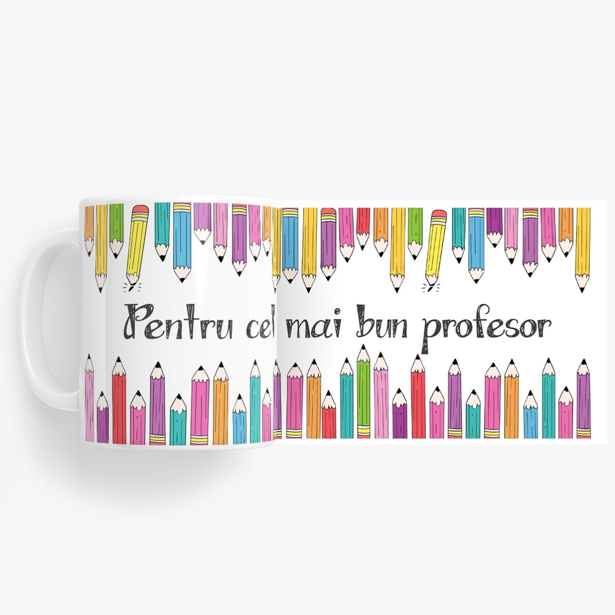 Personalised mug with text - Coloured pencils