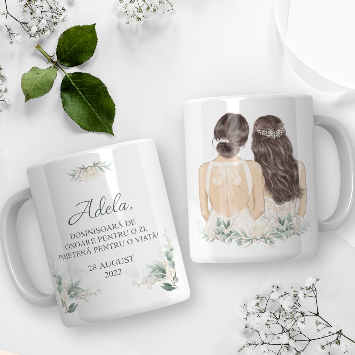 Taza personalizada con texto - Dama de honor