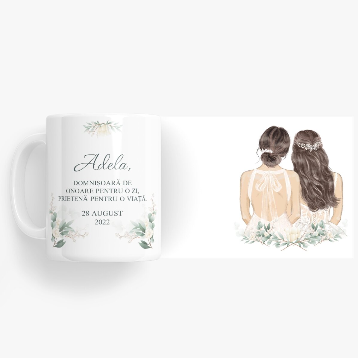 Taza personalizada con texto - Dama de honor