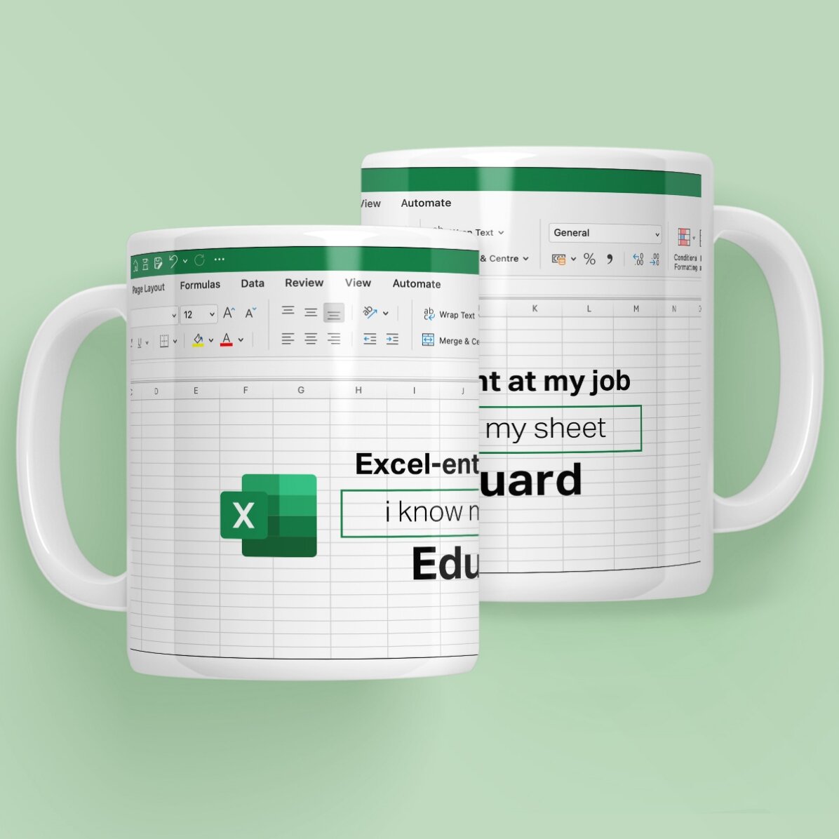 Taza personalizada con texto - Excel