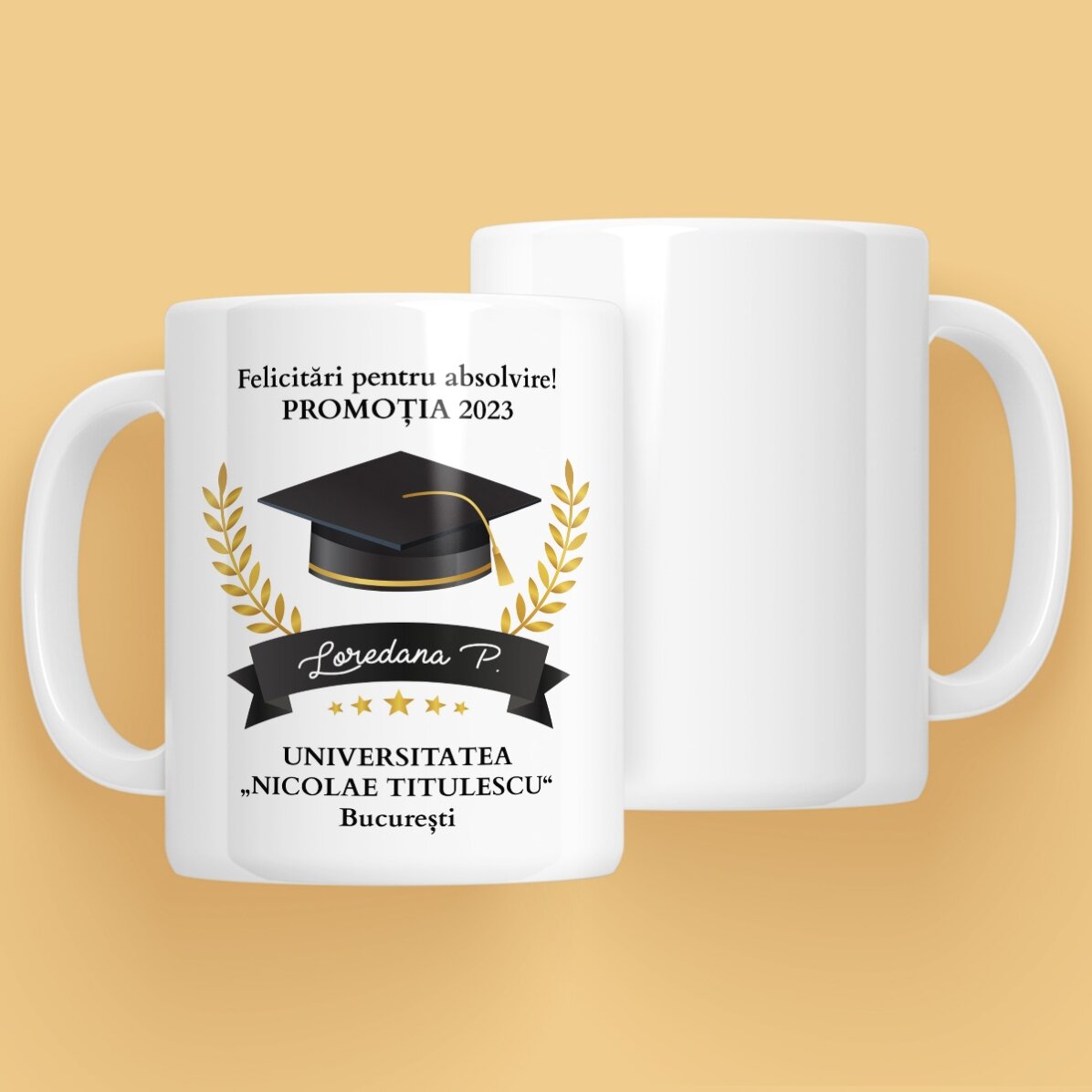 Taza personalizada con texto - Felicidades por la graduación