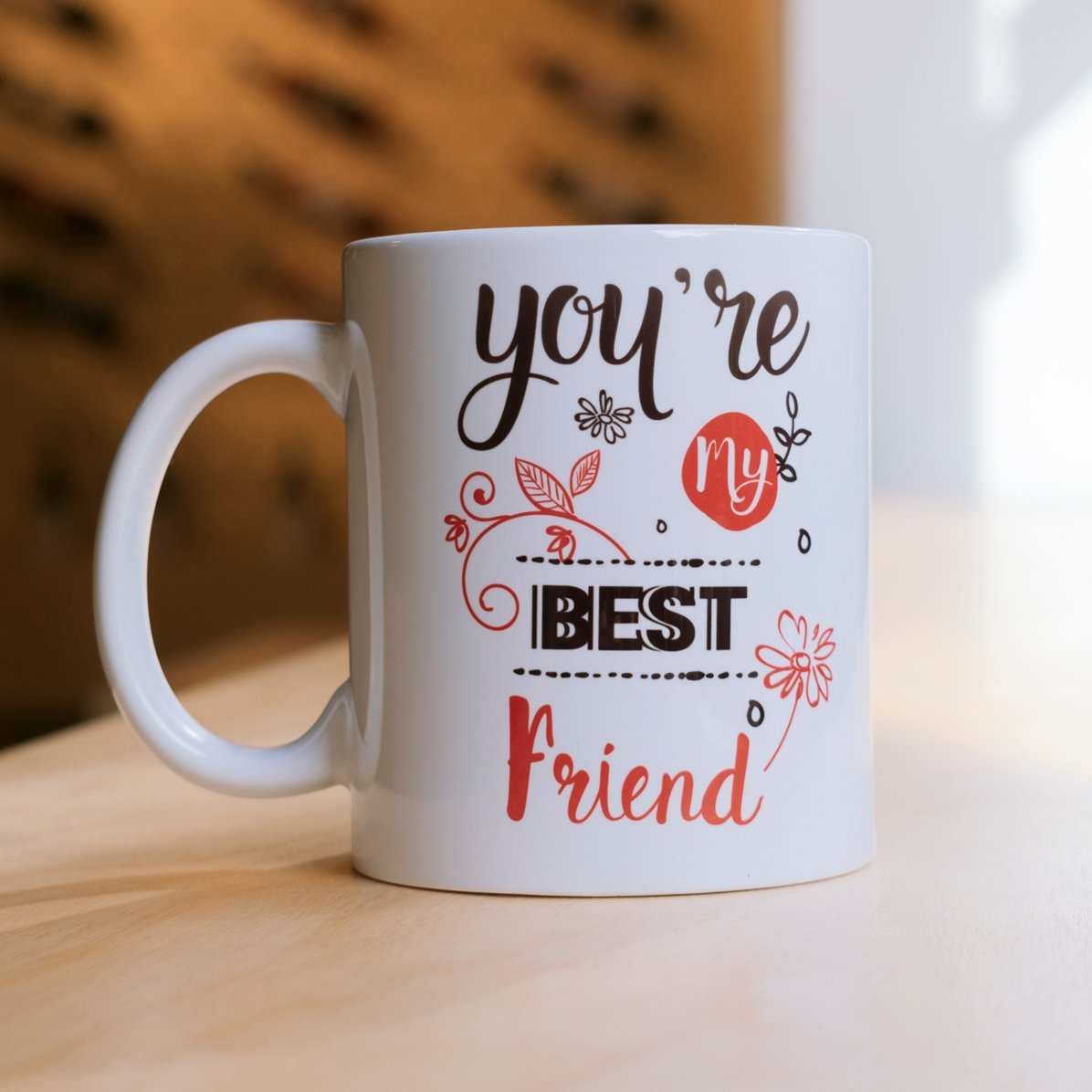 Taza personalizada con texto: «Friends forever»