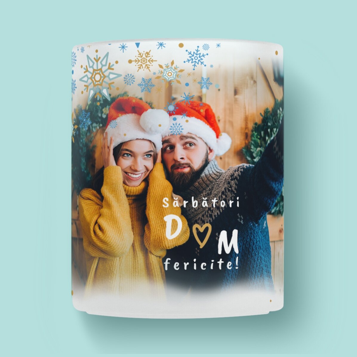 Vaso de cristal mate personalizado con texto - Frosted