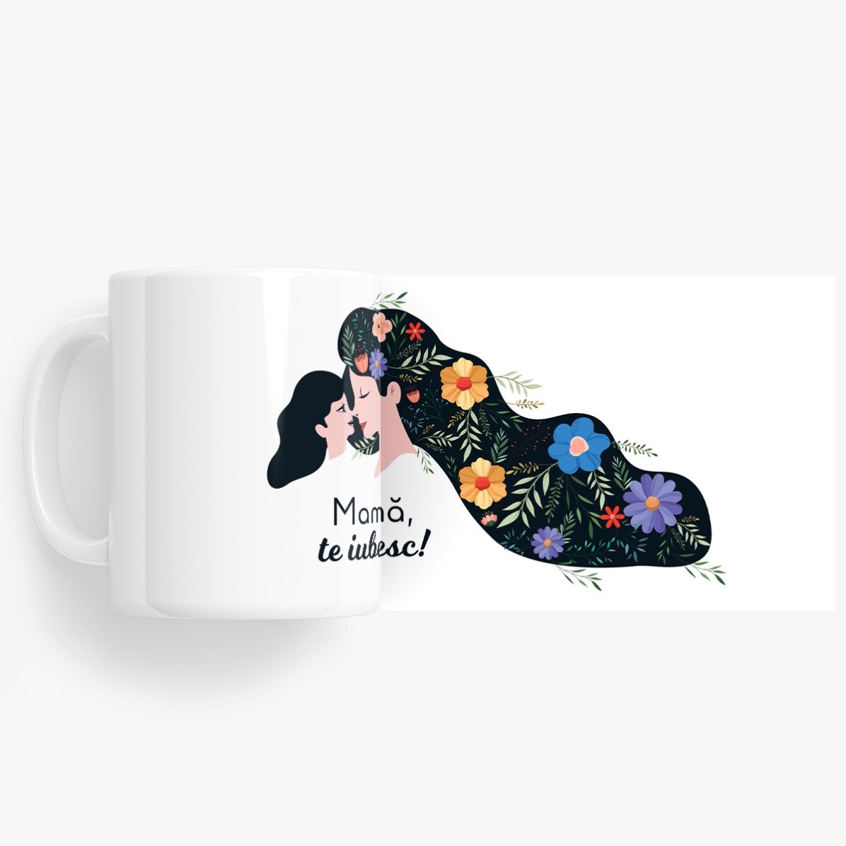 Taza personalizada con el texto: «¡Mamá, te quiero!»