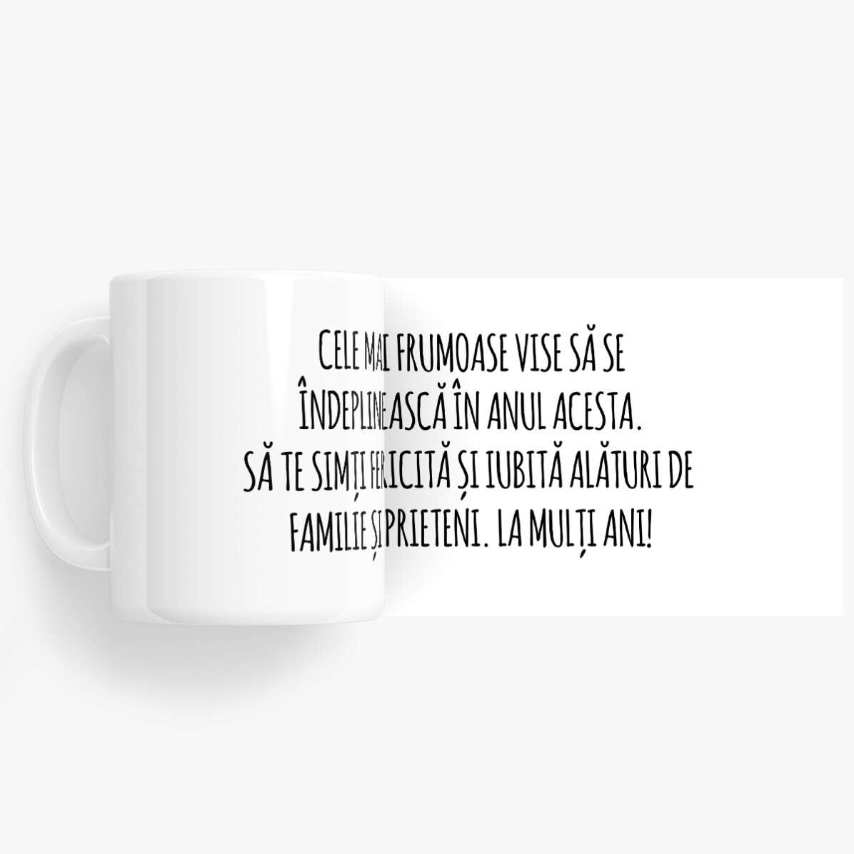 Taza personalizada con texto: mensaje para los amigos