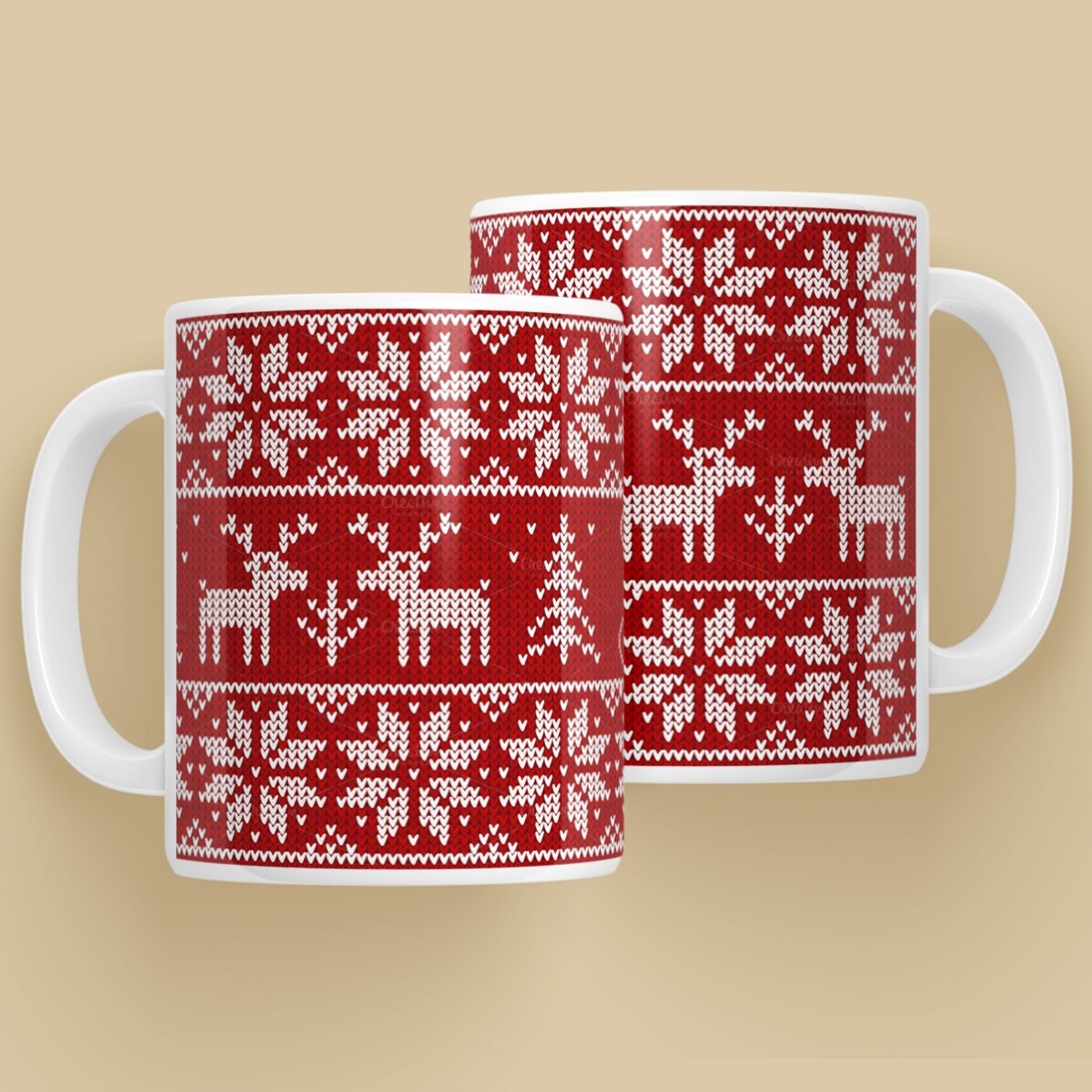Taza personalizada con texto - diseño navideño