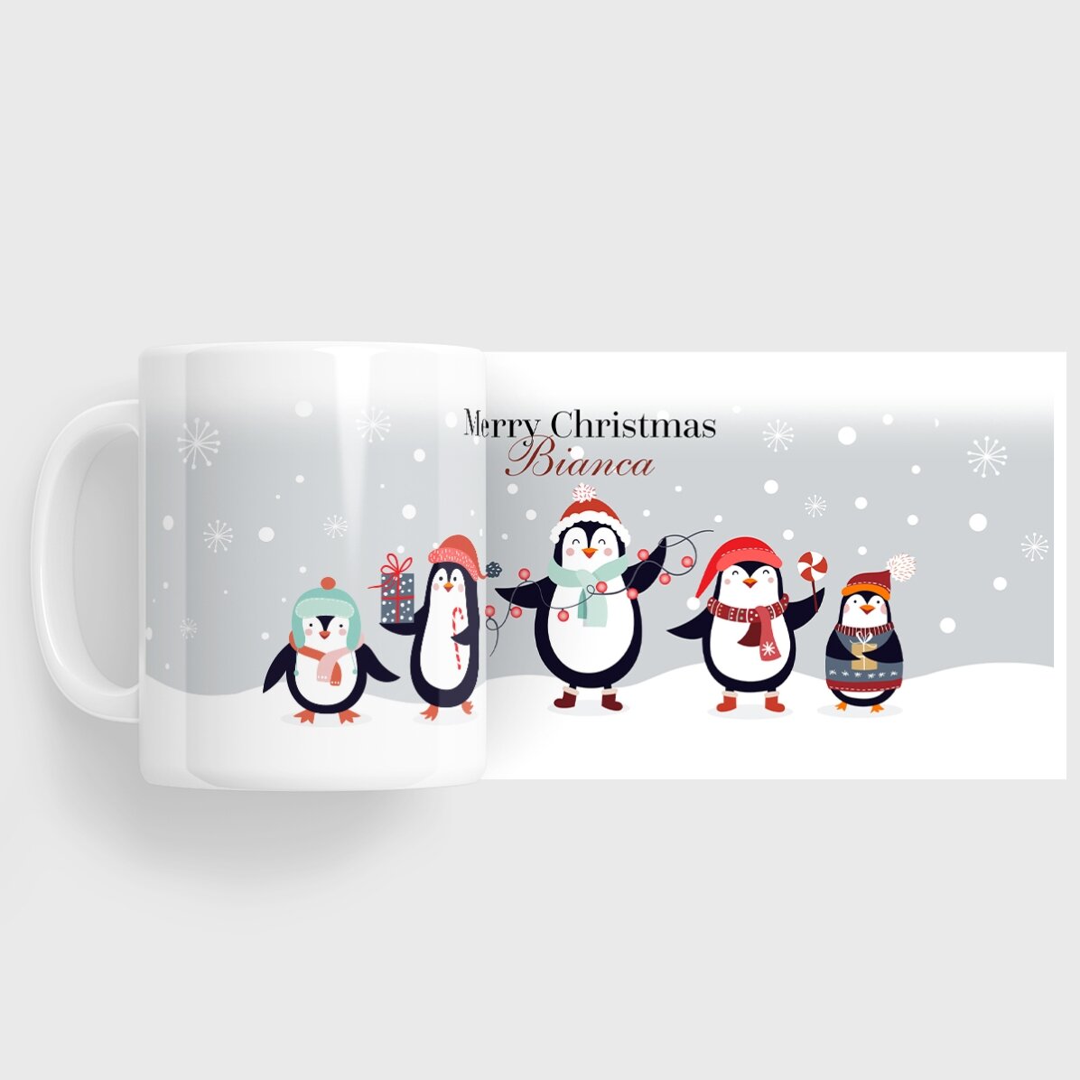 Taza personalizada con texto - Pingüinos