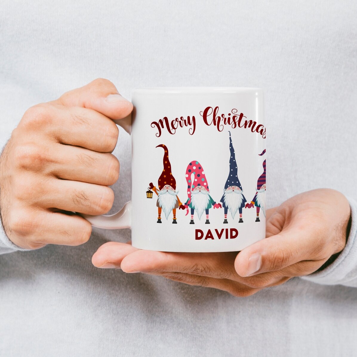 Taza personalizada con el texto «Santa is coming»