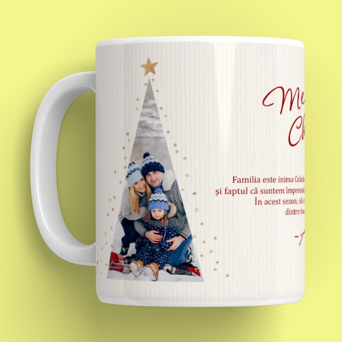 Taza personalizada con texto y 2 fotos - Warm Christmas