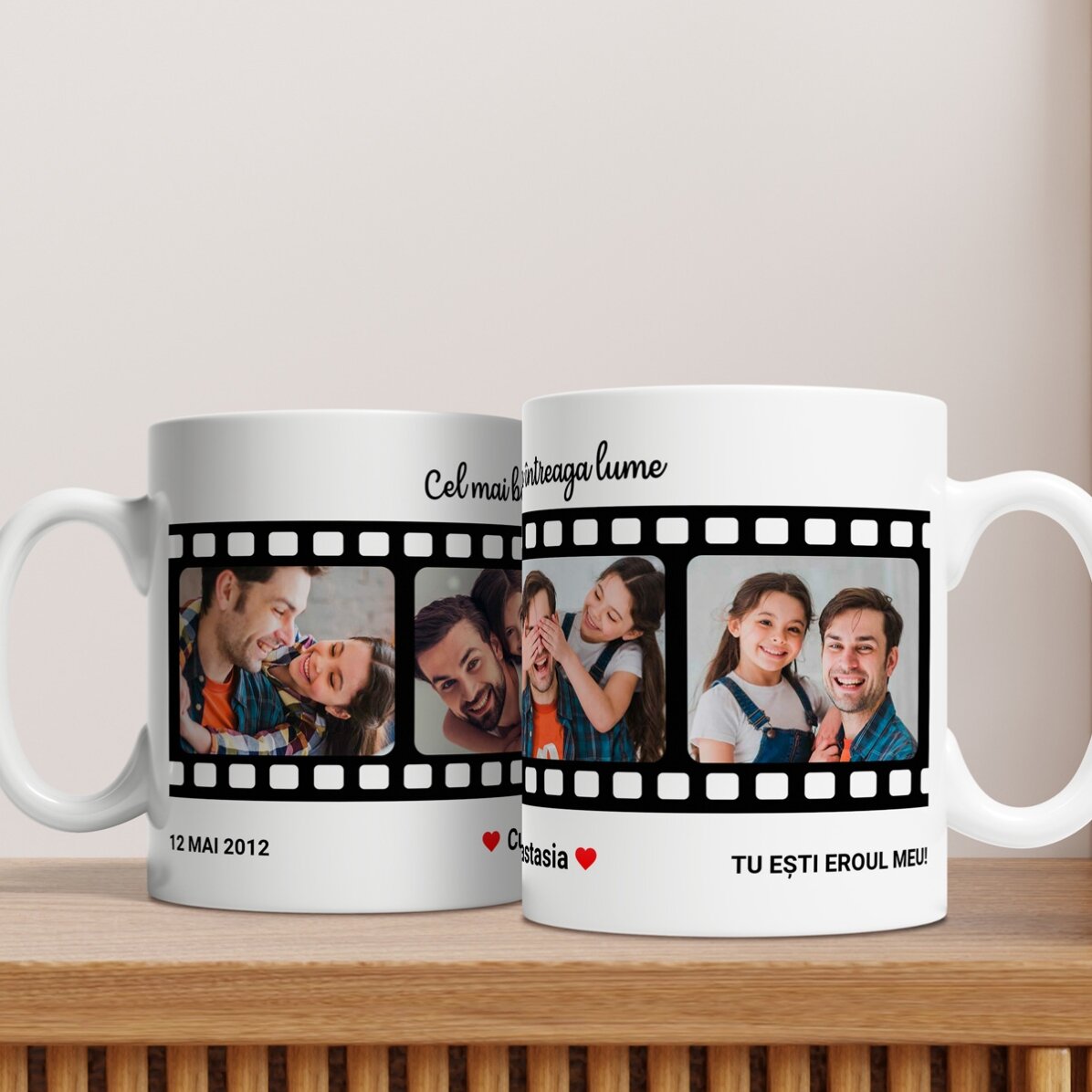 Taza personalizada con texto y 4 fotos: los recuerdos más queridos