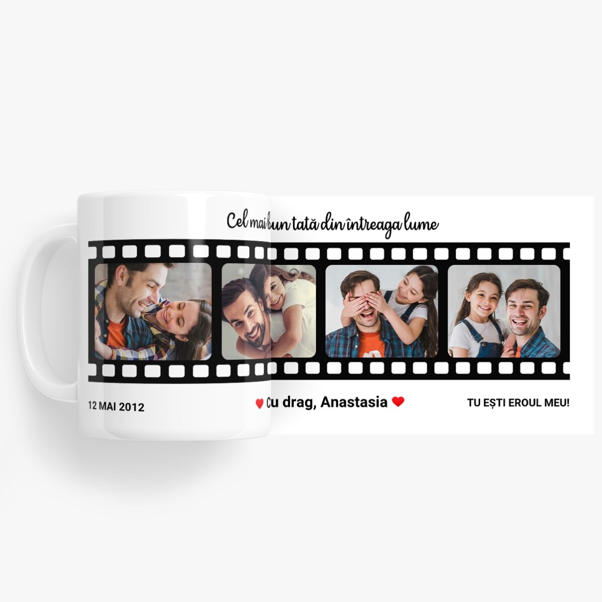 Taza personalizada con texto y 4 fotos: los recuerdos más queridos
