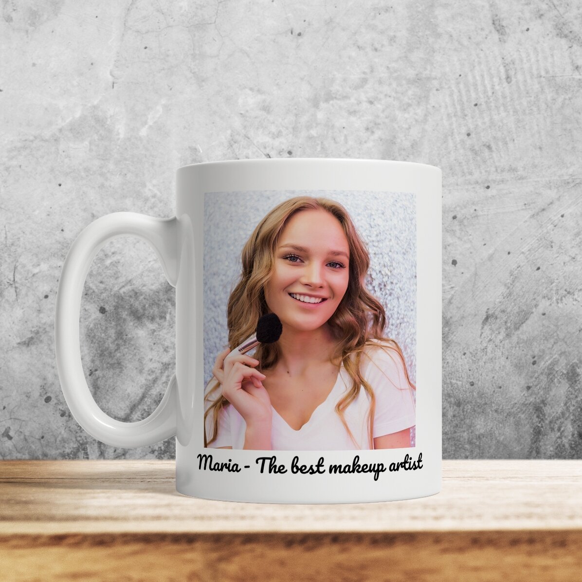 Taza personalizada con texto y una foto