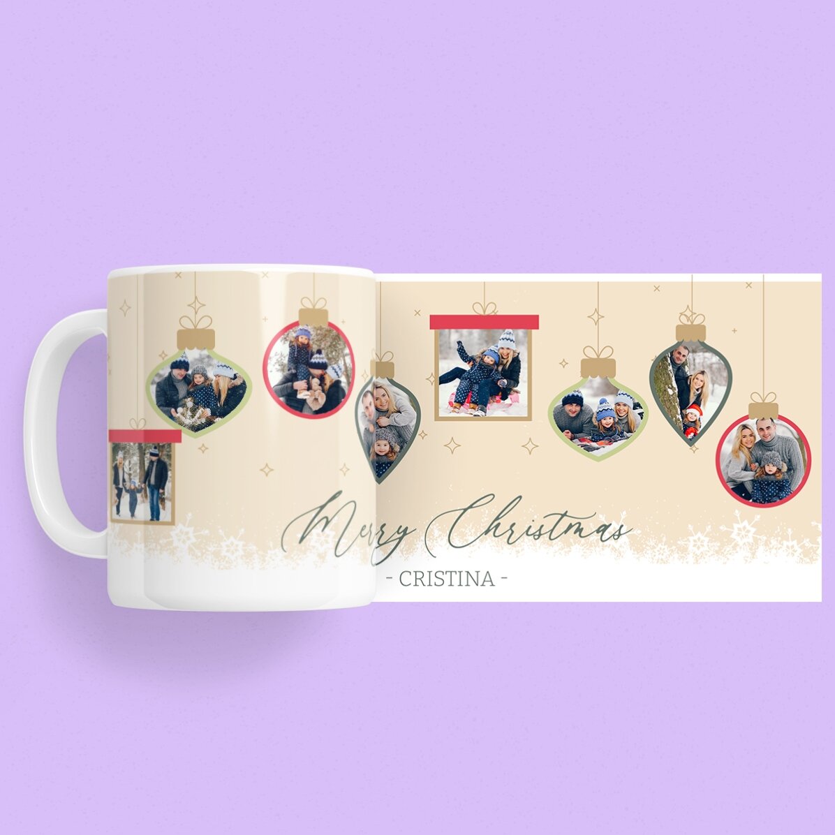 Taza personalizada con texto y fotos - Recuerdos de Navidad