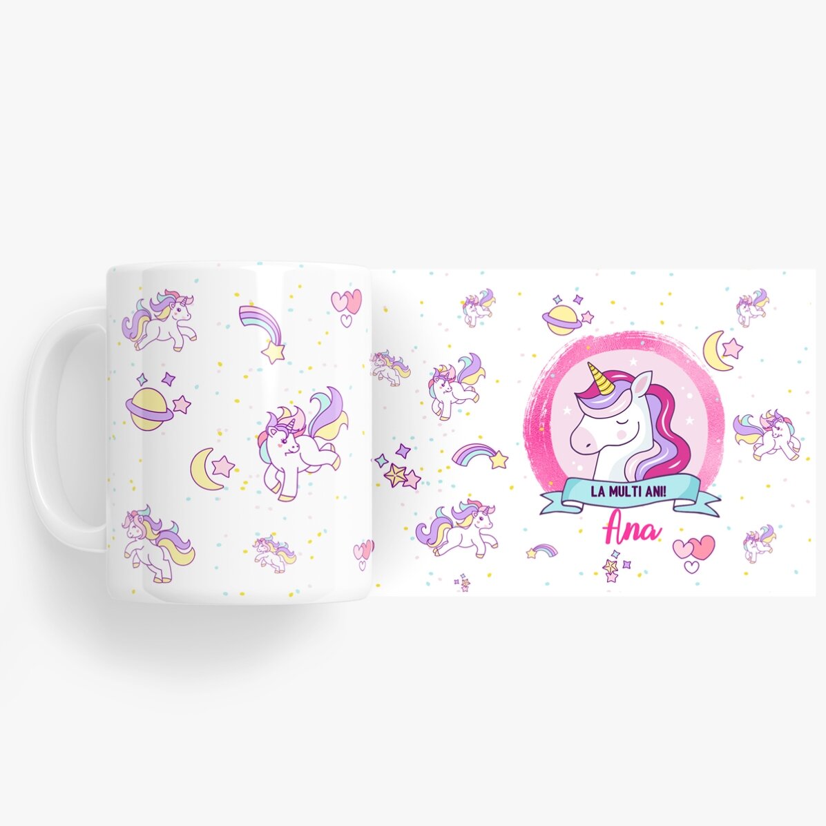 Taza personalizada con texto - Unicornios