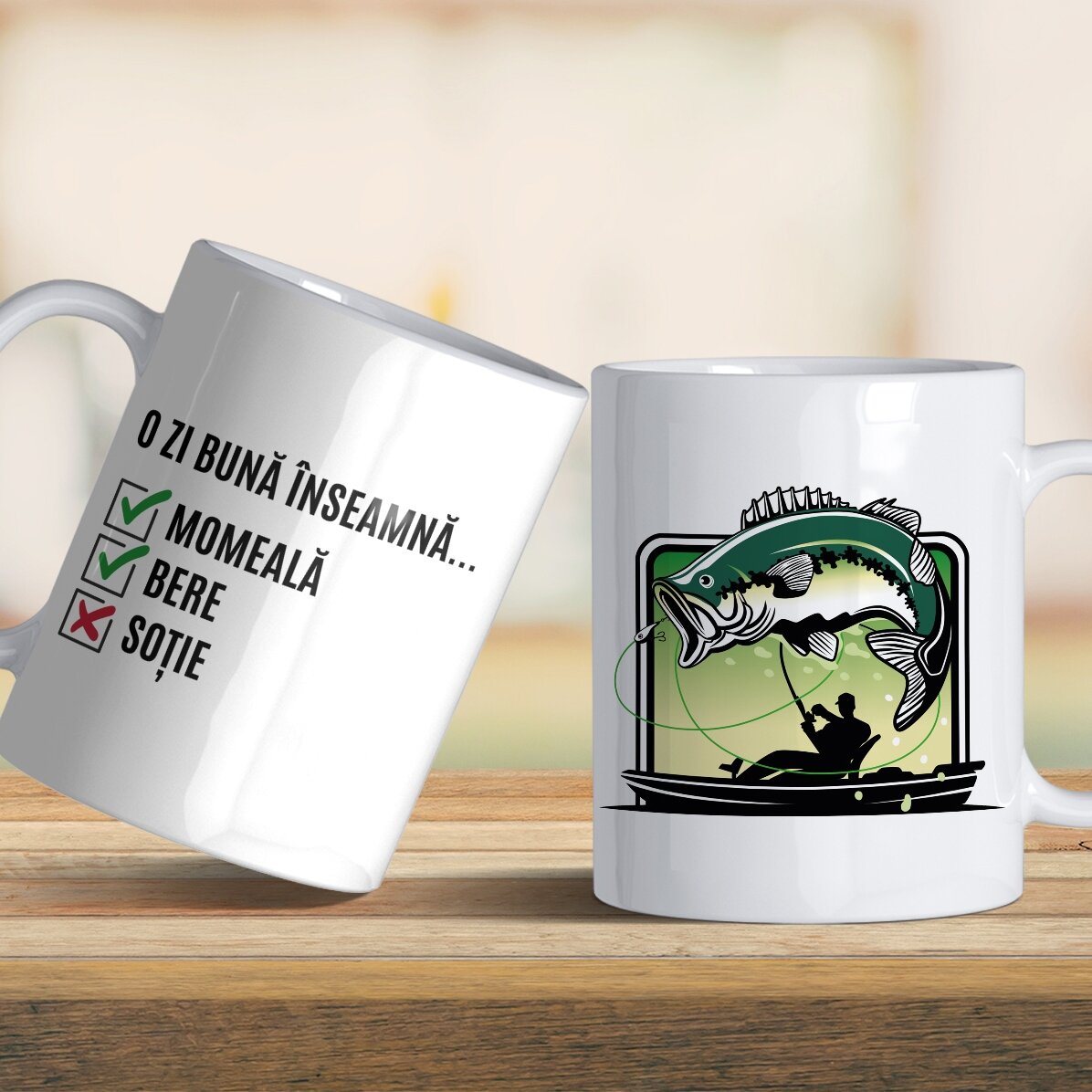 Taza personalizada con texto - Día del pescador