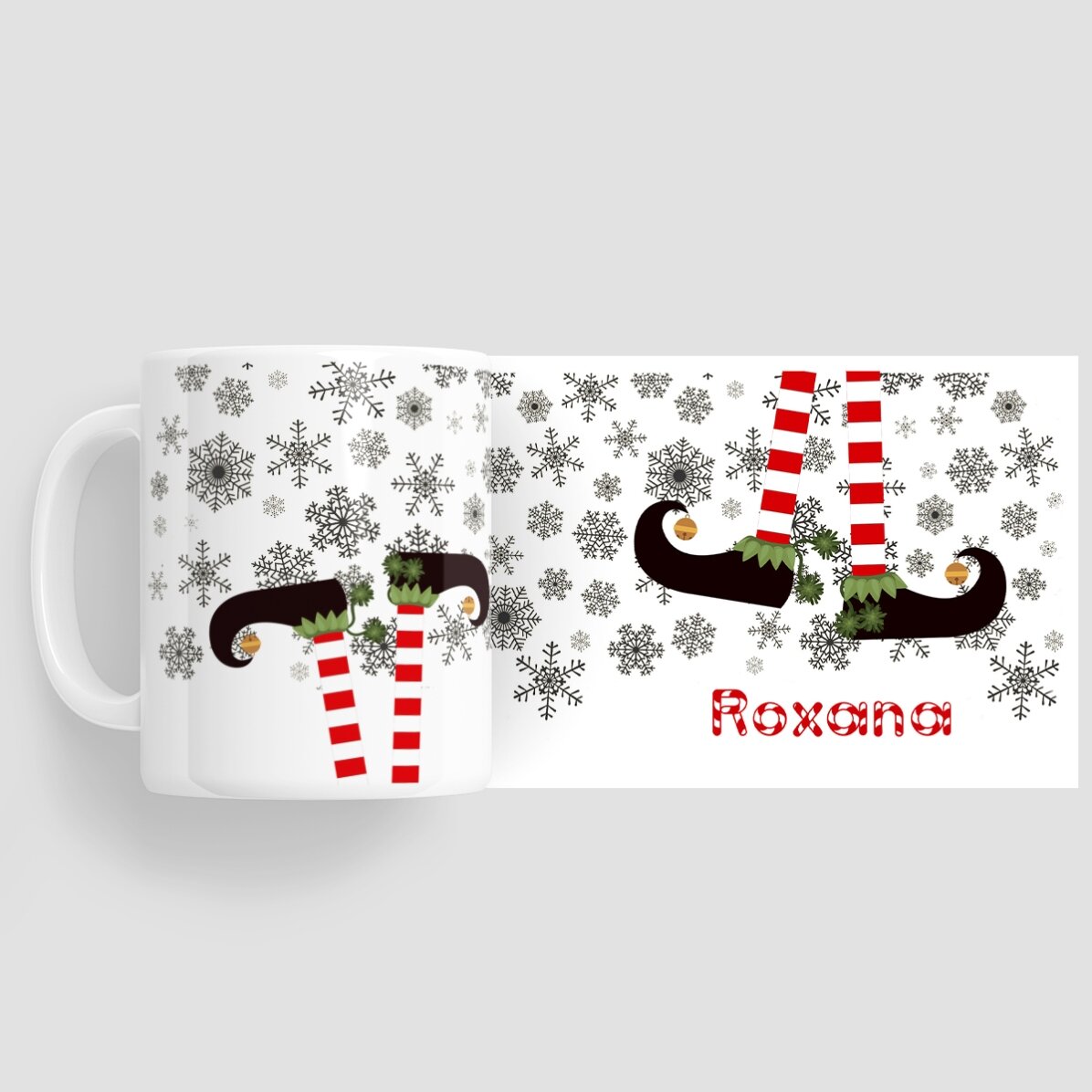 Taza personalizada de Elf con texto - modelo navideño